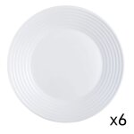 6 assiettes blanches 25cm en opale