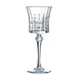 6 verres  pied 19cl lady diamond - cristal d'arques - verre ultra tr