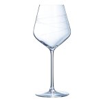 6 verres  pied 47cl abstraction - cristal d'arques - verre ultra tra