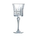 6 verres  vin rouge et blanc 27cl lady diamond - cristal d'arques -