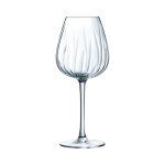 8 verres  pied en verre 47 cl swirly - cristal d'arques