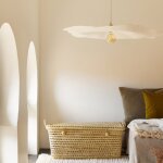 Abat jour en papier m�ch� blanc 78 x 82