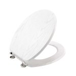 Abattant wc en mdf avec charnières métal effet bois blanc Abattant wc en mdf avec charnières métal effet bois blanc