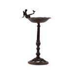 Abreuvoir oiseau ange sur pied fonte marron