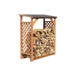 Abri bûches en bois coloris miel simple Abri bûches en bois coloris miel simple