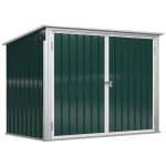 Abri cache poubelle double 2 portes acier galvanis vert