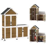 Abri de jardin armoire rangement bois portes verrouillables naturel Abri de jardin armoire rangement bois portes verrouillables naturel
