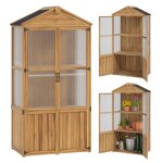 Abri de jardin en bois panneaux acrylique et toit asphalte naturel