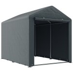 Abri de jardin grande porte mtal galvanis gris fonc