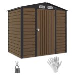 Abri de jardin en mtal 2, 27 m toiture 2 pans acier galvanis chne