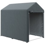 Abri de jardin portable mtal galvanis gris fonc