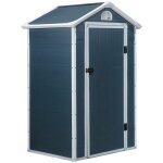 Abri de jardin verrouillable en rsine polypropylne gris fonc
