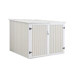 Abri à vélo, rangement 4 vélos, beige en acier galvanisé Abri à vélo, rangement 4 vélos, beige en acier galvanisé