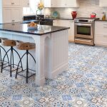 Adh�sifs stickers sol carrelages hortensia 60x90cm