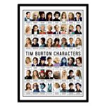 Affiche 30x40 cm et cadre noir - tim burton characters - olivier bour Affiche 30x40 cm et cadre noir - tim burton characters - olivier bour