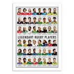 Affiche 30x40 cm - legendary rugby players - olivier bourdereau
