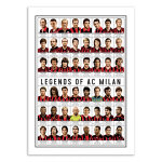 Affiche 50x70 cm - legends of ac milan - olivier bourdereau