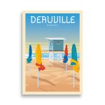 Affiche deauville normandie france - la plage 30x40 cm
