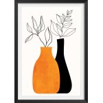 Affiche fleurs plante avec cadre noir 40x60 cm