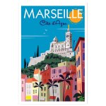 Affiche vintage marseille sans cadre 40x60 cm
