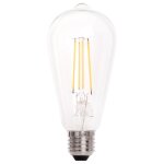 Ampoule led e27 60w claire, coloris blanc chaud