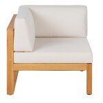 Angle pour canapé de jardin modulable en bois d'eucalyptus et polyester écru Angle pour canapé de jardin modulable en bois d'eucalyptus et polyester écru