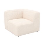 Angle droit pour canap modulable en velours blanc cass