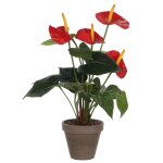 Anthurium plante artificielle rouge en pot h40