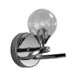 Applique chrome et abat - jour en verre transparent