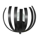 Applique demi - globe h12cm metal abat - jour m�tal noir