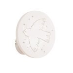 Applique enfant en céramique blanche et métal à motifs oiseaux et étoiles Applique enfant en céramique blanche et métal à motifs oiseaux et étoiles