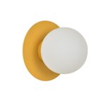 Applique globe verre et mtal jaune