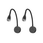 Applique / liseuse led (2 pices) 3, 8w noir