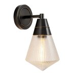 Applique murale acier, clear prismatic glass bronze urbain Applique murale acier, clear prismatic glass bronze urbain