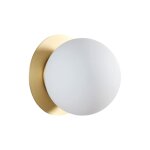 Applique salle de bain laiton mat et globe opale