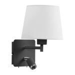 Applique tête de lit noire abat - jour blanc Applique tête de lit noire abat - jour blanc