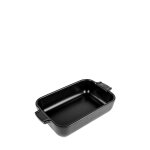 Appolia plat four cramique individuel rectangle noir satin 22 cm