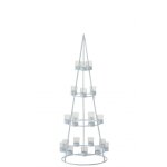 Arbre 21 photophores mtal / verre blanc h110cm