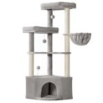 Arbre  chat 48, 5x 48, 5x 40, 7 cm grandes plateformes gris