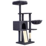 Arbre � chat tour de jeux 135 cm avec housse amovible et lavable gris