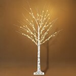 Arbre lumineux bouleau 96 leds blanc chaud h. 1, 5 m