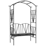 Arche de jardin banc 2 places mtal thermolaqu noir