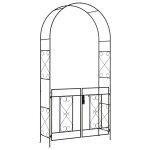 Arche de jardin portillon treillis style fer forgé métal époxy noir Arche de jardin portillon treillis style fer forgé métal époxy noir