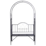 Arche à rosiers banc de jardin 3 places métal époxy noir Arche à rosiers banc de jardin 3 places métal époxy noir