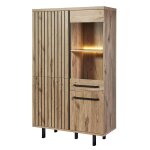Argentier 4 portes 1 tiroir aspect bois finition canyon oak effet tas