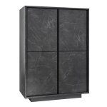 Argentier 4 portes aspect marbre gris anthracite