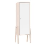Armoire 1 porte 3 tagres intrieures - blanc et beige