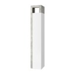 Armoire 1 porte 5 tagres blanc laqu et aspect bton