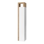 Armoire 1 porte 5 tagres blanc laqu et aspect bois finition cadiz