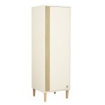 Armoire 1 porte détail imitation bois texturé et pieds bois Armoire 1 porte détail imitation bois texturé et pieds bois